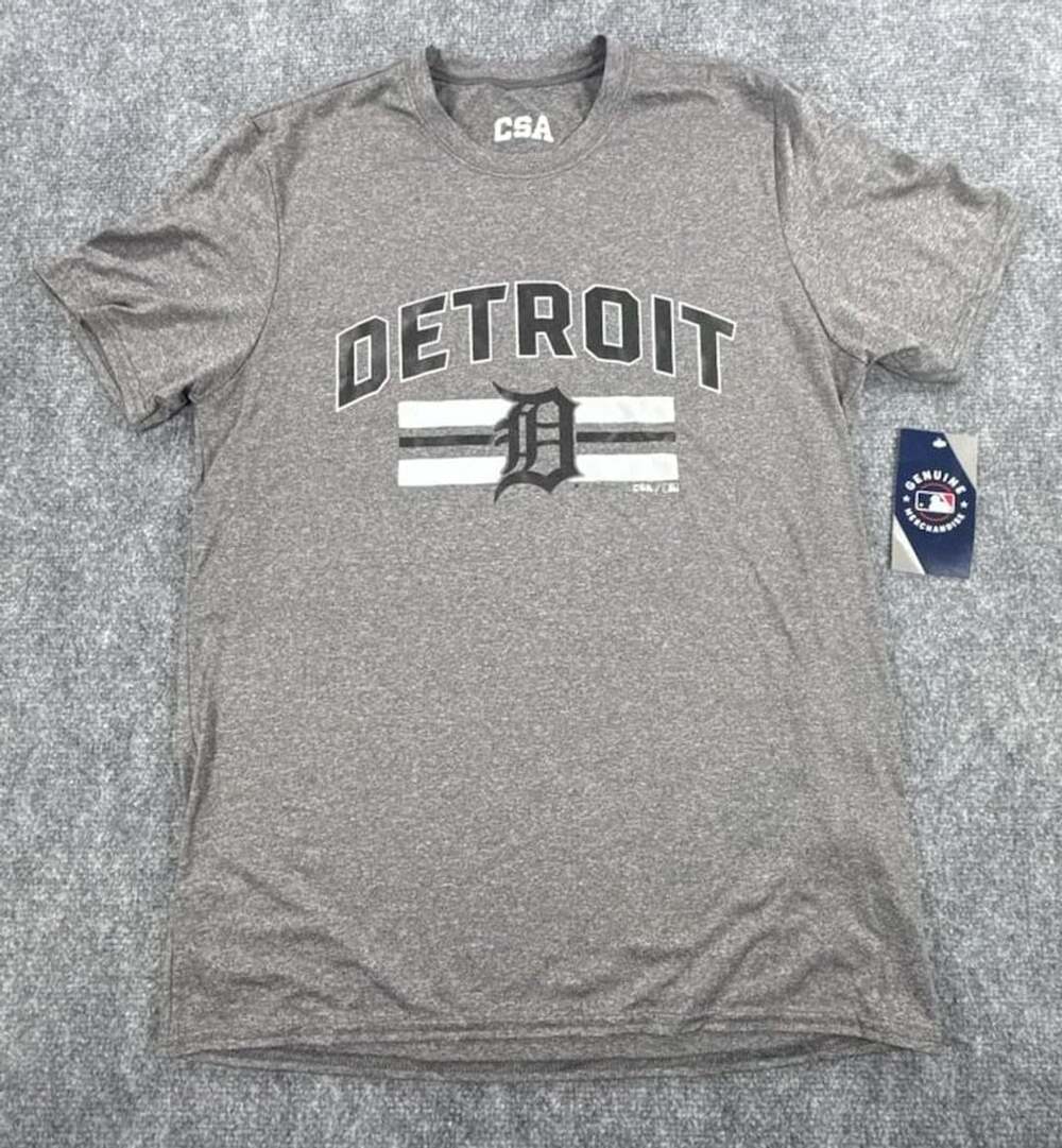 CSA Detroit Tigers Size M Gray T-Shirt MLB Genuine Merchandise Polyester New